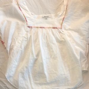 Madewell white shirt with orange deco